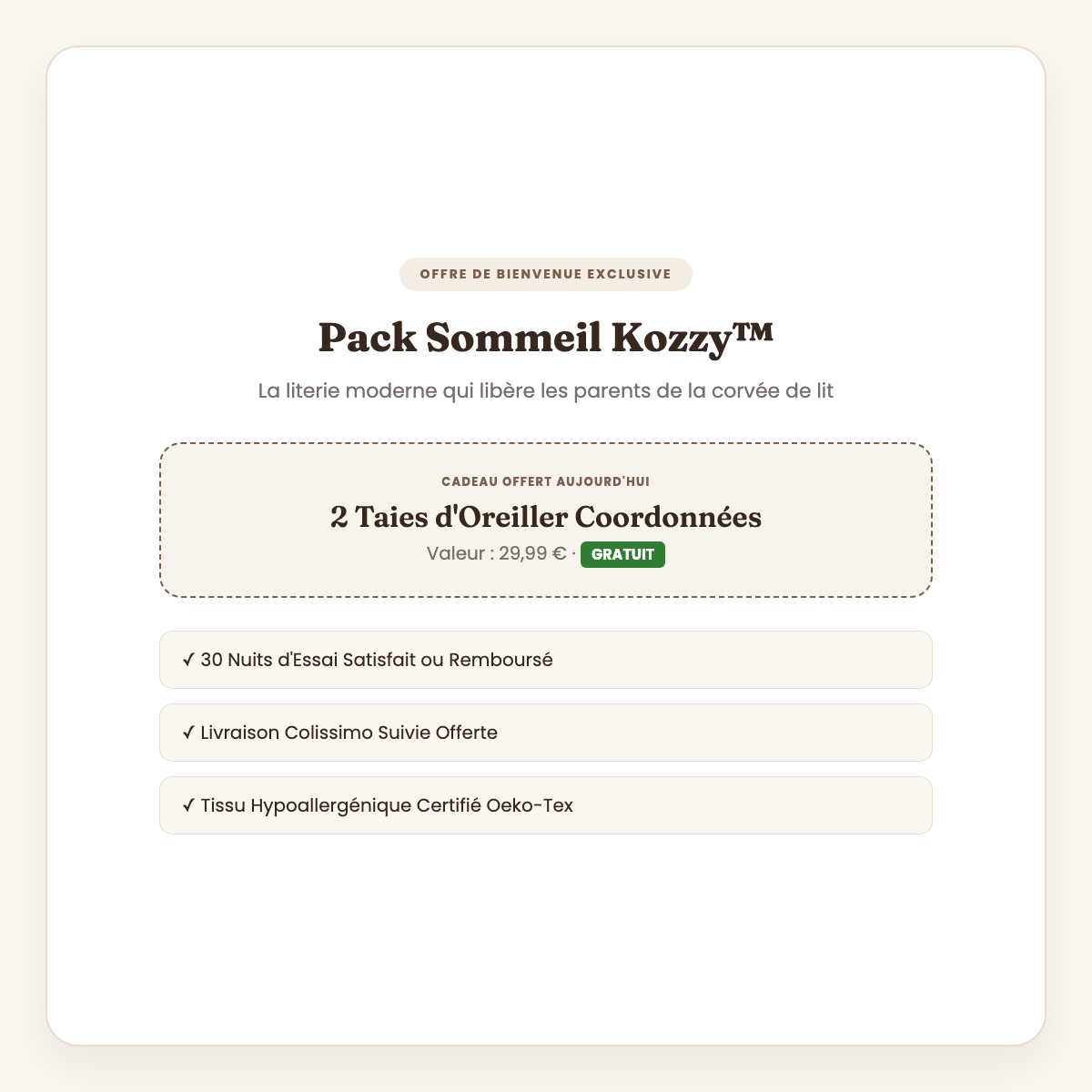 Offre Spéciale : 2 Taies d Oreiller Assorties Offertes