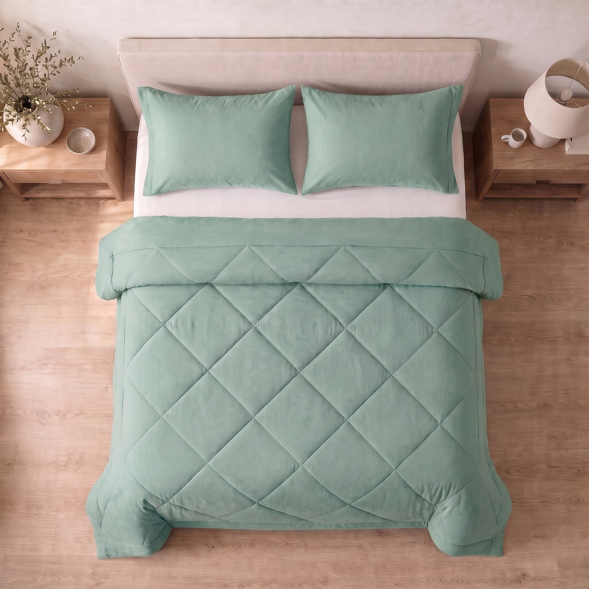 Couette Kozzy Vert Sauge / Blanc Coton
