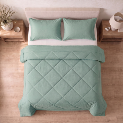 Couette Kozzy Vert Sauge / Blanc Coton